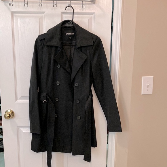 Express Women Trench Coat (Black) - Picture 1 of 9